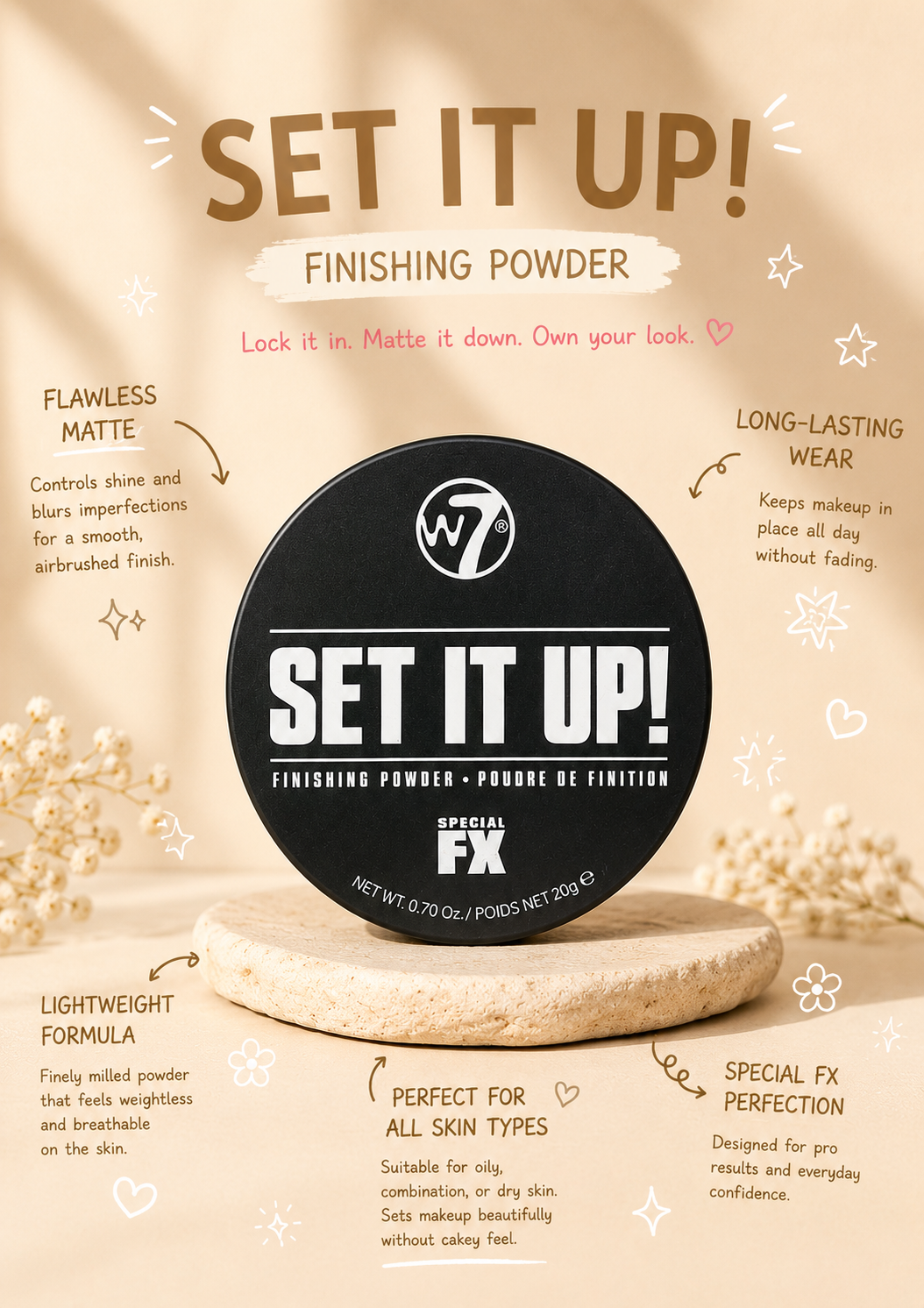 W7 set it up loose powder (translucent)