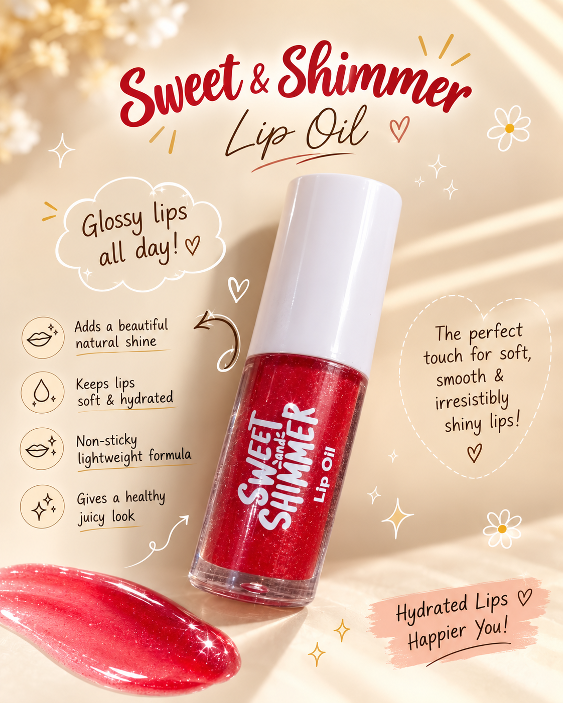 Sweet shimmer lip oil