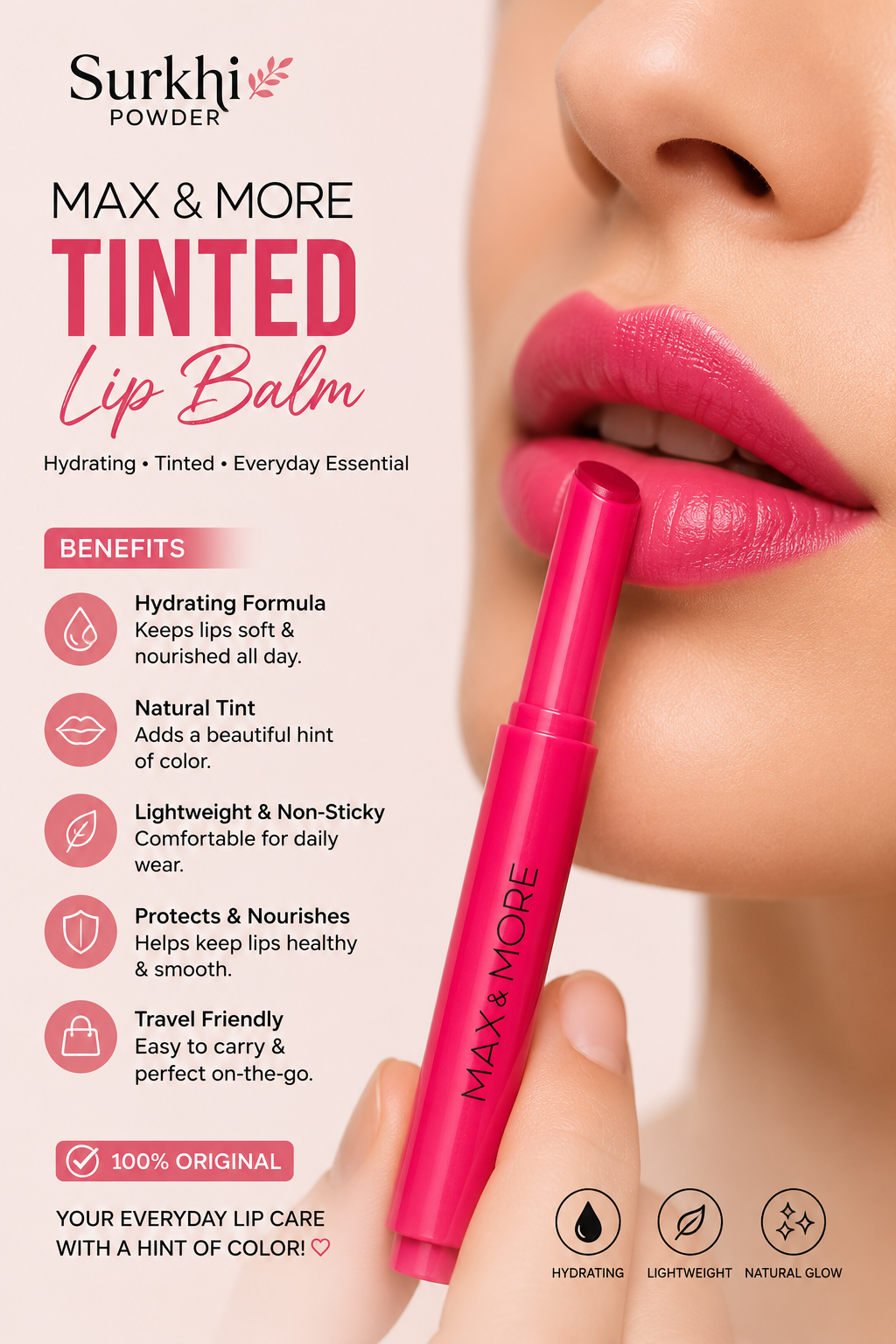 Max and more tinted tip balm